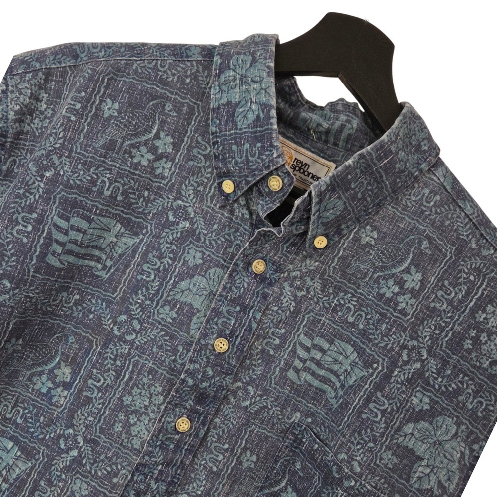 Reyn Spooner Lahaina Sailor Men's XL Hawaiian Aloha Shirt Reverse Print Pullover